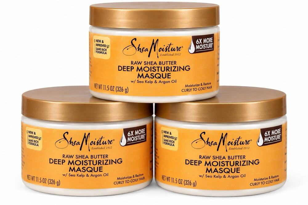 SheaMoisture Raw Shea Butter Deep Moisturizing Masque 11.5 oz Lot of 3 NEW